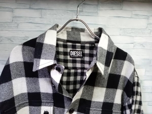 DIESEL/ディーゼル/ネルシャツ/長袖シャツ/チェック/メンズトップス/ブラック/サイズ:S