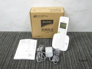 K4203S SHARP シャープ JD-S07CL-W デジタルコードレス電話機 箱付き