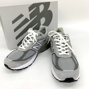 NEW BALANCE U990GR4 スニーカー 箱付き タグ付き シューズ ローカット メッシュ スエード 28.5cm グレー ニューバランス 靴 DF11451■