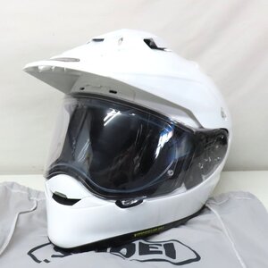 【美品】SHOEI ショウエイ HORNET ADV オフロード フルフェイスヘルメット Lサイズ ホワイト モトクロス ホーネット バイク 二輪 人気