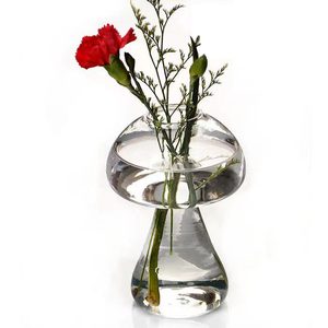キノコ形　フラワーベース　一輪挿し　ガラス花瓶　水栽培　オシャレ　韓流