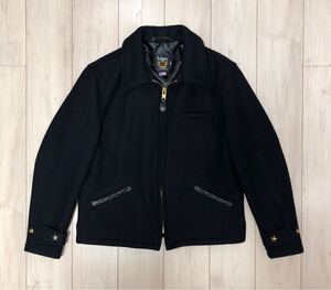 美品 Schott 716 WOOL CPO JACKET 40 ショット ウール CPOジャケット ウールジャケット ワンスター ライダース ブラック ゴールド 黒 753us