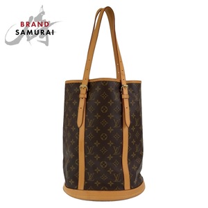 美品 LOUIS VUITTON ルイヴィトン モノグラム バケットGM ブラウン ゴールド金具 PVC/レザー M42236 トートバッグ ショルダーバッグ 407521