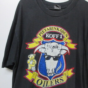 90s Ｔシャツ XL 黒　アイルランド製　100%cotton バイカー　USA古着　sy1662