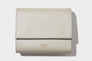 CELINE セリーヌ スモール トリフォールドウォレット 三つ折り財布 GREEN グリーン U-FG-0290 /◆☆ レディース