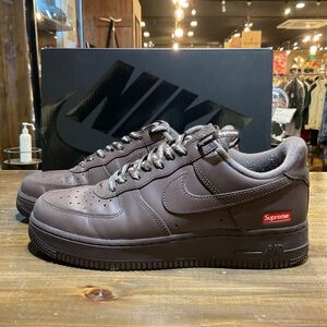 NIKE AIR FORCE 1 LOW SP SUPREME ナイキ エアフォース1ロー シュプリーム ブラウン CU9225-200 size 26cm 中古品 黒タグ