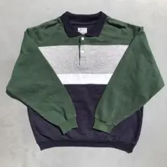 90s ARROW SPORT ビンテージ ポロスウェット Lサイズ ネイビー