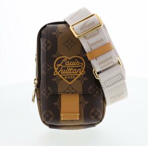 ★美品★LOUIS VUITTON ルイヴィトン モノグラム ストライプ ダブル フォン ポーチ LV MADE NIGO RS ショルダーバッグ M81005