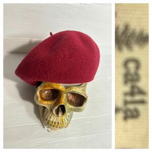 ca4la カシラ　ウィーブトシ　日本製　赤　ウールフェルト　ベレー帽　ベレーキャップ　帽子　キャップ　赤　レッド