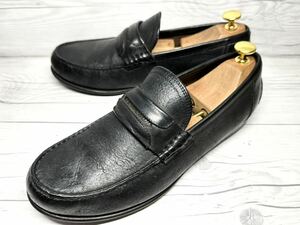 【即決】DOLCE＆GABBANA UK6 24.5cm メンズ ドルガバ ビジネスシューズ コインローファー イタリア製 革靴 黒 ブラック 本革 くつ