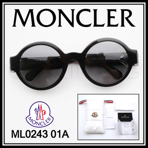 24157★新品本物！MONCLER ML0243 01A ATRIOM ブラック モンクレール 高級サングラス メンズ レディース ラウンドシェイプ 丸ネガネ