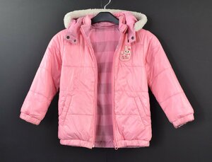 5000-XX00311★MIKIHOUSE ミキハウス★USED リバーシブル中綿入りコート 110 ピンク チェック柄 女の子 秋冬春 洗濯可　