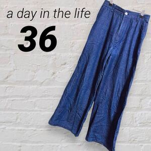 a day in the life アデイインザライフ ワイドパンツ 【36】 ブルー デニム 薄手 パンツ ボトムス Pants 5