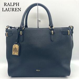 【極美品】RALPHLAUREN ハンドバッグ 2way ブラック 総柄