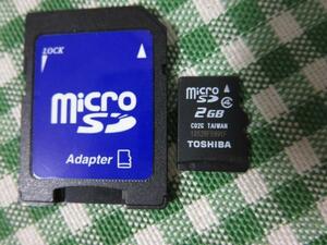 東芝 microSDメモリーカード 2GB Class4+アダプタ