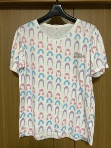 perfume Tシャツ PTA LSG 14 白 パフューム 半袖 髪型 シルエット Vネック M カットソー オフィシャルワールドファンクラブ半袖Tシャツ