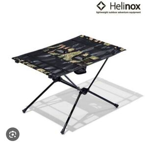 【美品】NEIGHBORHOOD Helinox TABLE ONE タイガーカモ柄 ネイバーフッド ヘリノックス テーブルワン キャンプテーブル 収納バッグ付き