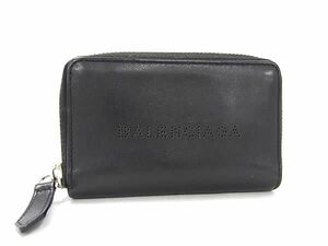 1円 ■美品■ BALENCIAGA バレンシアガ 458607 レザー コインケース コインパース 小銭入れ カード入れ ブラック系 BK1669