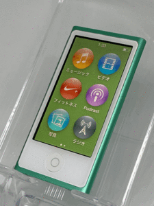 【新品バッテリー交換済み nanoシリーズ最終モデル】 Apple iPod nano 第7世代 16GB グリーン 中古品 【完動品 生産終了品 1円スタート】