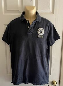 中古 Abercrombie&Fitch アバクロ ■ メンズ 半袖 ポロシャツ【XXL】　ダメージ加工 紺