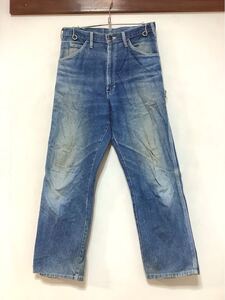 E-1469 USA製 Dickies ディッキーズ ビンテージ デニムペインターパンツ W32 ジーンズ ジーパン TALON ワークパンツ 古着