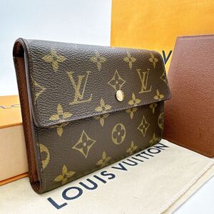 3764【ほぼ極美品】LOUIS VUITTON ルイヴィトン モノグラム ポルトトレゾール エテュイシェキエ 三つ折り財布 ウォレット M61200/SP1017