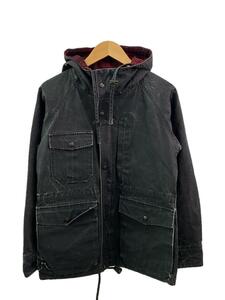 Woolrich◆マウンテンパーカ/ジャケット/XS/USA製/復刻/黒タグ/ドローコード/BLK/無地