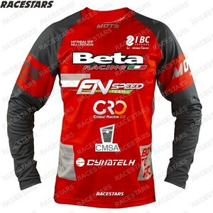 BETA モトクロスジャージ　長袖Tシャツ エンデューロ　ダウンヒル　メッシュ素材　サイズL RED1