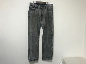 本物ディーゼルDIESELコットン加工ワイドデニムパンツスーツミリタリービジネスサーフアメカジメンズ青ブルー柄イタリア製XL