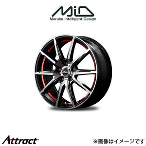 MID シュナイダー RX 02 アルミホイール 4本 MPV LY3P(18×7J 5-114.3 INSET48 ブラックポリッシュ/アンダーカットレッド)SCHNEIDER RX 02