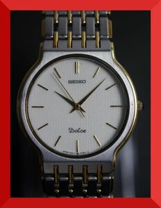 セイコー SEIKO ドルチェ DOLCE クォーツ 3針 純正ベルト 8N41-6030 男性用 メンズ 腕時計 x857 稼働品