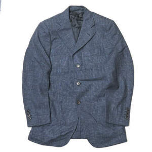 Sartoria Parma x BEAMS F サルトリアパルマ ビームスエフ 別注 ウールグレンチェック3Bテーラードジャケット 4234H 42 ネイビー mm7396