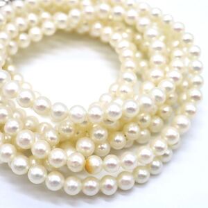 1円〜!!▼本真珠3連ネックレス▼D 約27.7g 約45.0cm pearl パール jewelry ジュエリー necklace DA0/DB0 S560