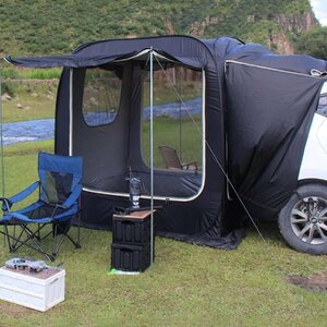 高品質 車中泊 サンシェード キャンプ用品 車用タープ カーテント テント 4シーズン アウトドア 組立簡単 持ち運び便利防水 ソロ 広い