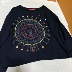 美品グラニフ　トレーナー黒　観覧車　刺繍F