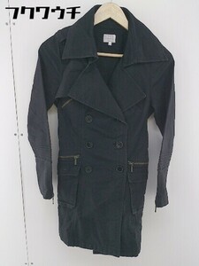 ◇ ◎ TAKEO KIKUCHI タケオキクチ 長袖 トレンチ コート サイズ1 ブラック メンズ