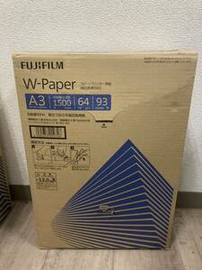 プリンター印刷用紙 富士フイルム W-Paper(白色度93% 高品質 国産紙)A3 1,500枚 1箱 PPC コピー プリント プリンター用紙 普通紙