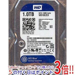 【中古】Western Digital製HDD WD10EZEX 1TB SATA600 7200 1000～2000時間以内 [管理:1050009594]