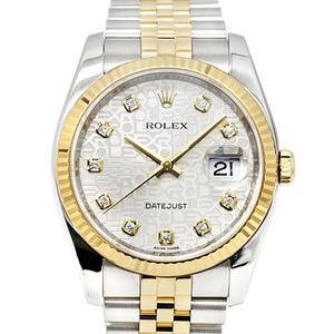 ロレックス ROLEX デイトジャスト 116233G 10PD シルバーホリコンピューター文字盤 ランダム SS/YG メンズ腕時計 自動巻き 男性 ブランド