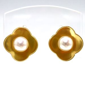 1円〜!!美品!!テリ抜群!!MIKIMOTO(ミキモト)▼K18 アコヤ本真珠イヤリング▼D 約8.8g パール pearl jewelry ジュエリー EH5/EH5 S916