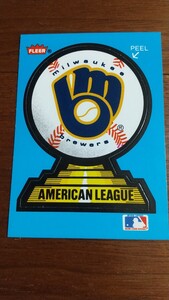 FLEER ステッカーカード 1987年 ミルウォーキー・ブルワーズ（裏面はクリーブランド・インディアンス）