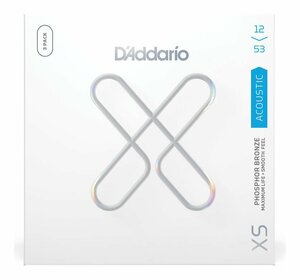 即決◆新品◆送料無料D’Addario XSAPB1253-3P ×1 アコギ弦 3セットパック XS Phosphor Bronze Regular Light .012-.053/メール便