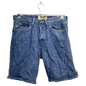 Wrangler デニムショートパンツ W34 ラングラー インディゴ コットン メキシコ製 古着卸 アメリカ仕入 2409-379