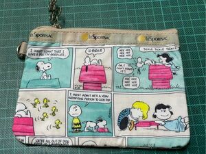 即決 新品 レスポートサック スヌーピー 小物入れ 小銭入れ カード入れ LESPORTSAC 中 SNOOPY ポーチ