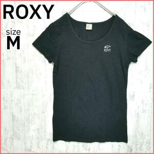 ロキシー 半袖Tシャツ ロゴT ワンポイントロゴ コットン レディース Mサイズ ブラック ROXY【T84】