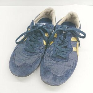 ◇ Onitsuka Tiger スニーカー サイズ24 ネイビー イエロー レディース E