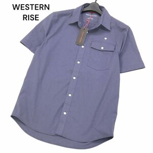 【新品 未使用】 WESTERN RISE ウエスタンライズ 春夏 半袖 ショートスリーブ テック シャツ Sz.M　メンズ ネイビー　I4T02044_6#A