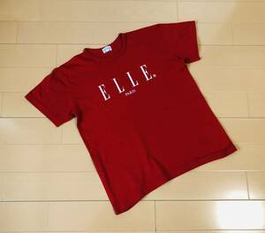 ●○ 美品 ELLE エル ロゴTシャツ レッド ○●