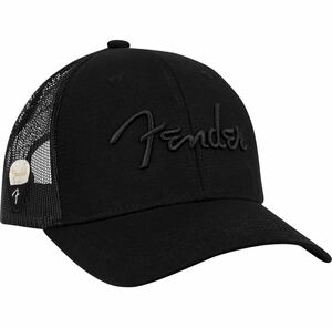 1円〜出品★新品未使用★Fender★Cap★フェンダー★キャップ★黒★Black★ピックホルダー付き★メッシュ★フリーサイズ！