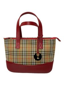 BURBERRY◆ノバチェック/バッグチャーム/ハンドバッグ/-/RED/チェック